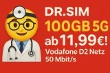 Dr. Sim: 100 Gb 5G Allnet-Flat Im Vodafone D2-Netz Ab 11,99 €